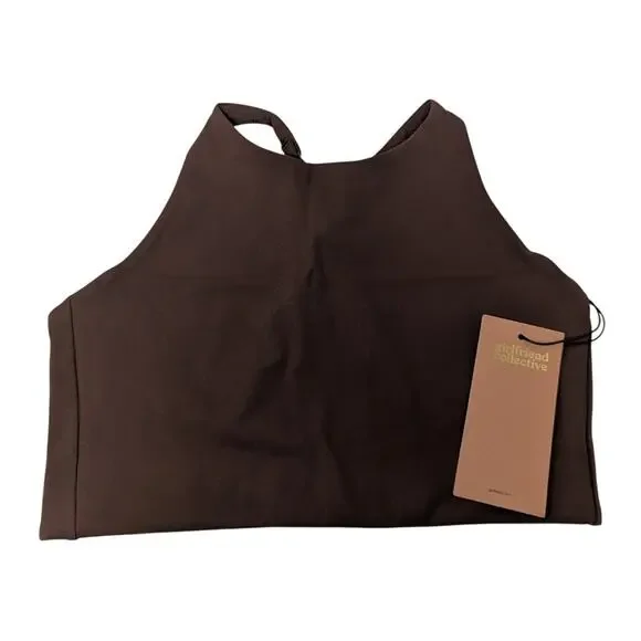 Girlfriend Collective Topanga Tank Sports Bra Brown Large NWT - Picture 2 of 4